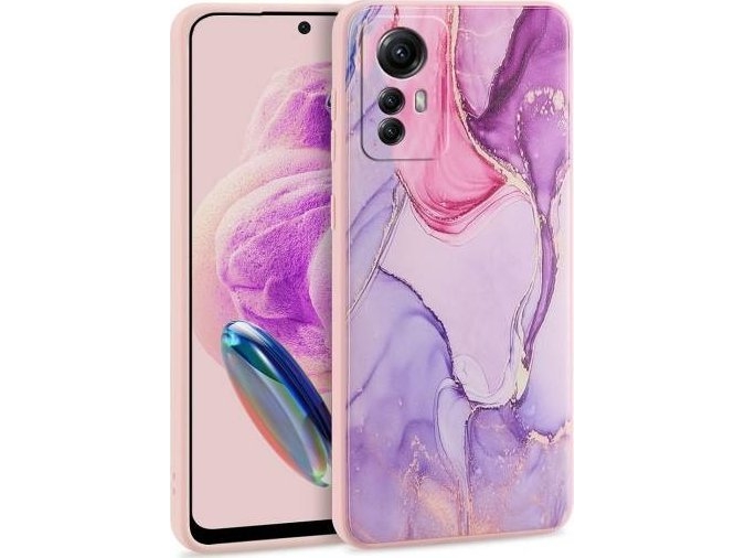 Tech-Protect Redmi Note 12s Marble, vaaleanpunainen