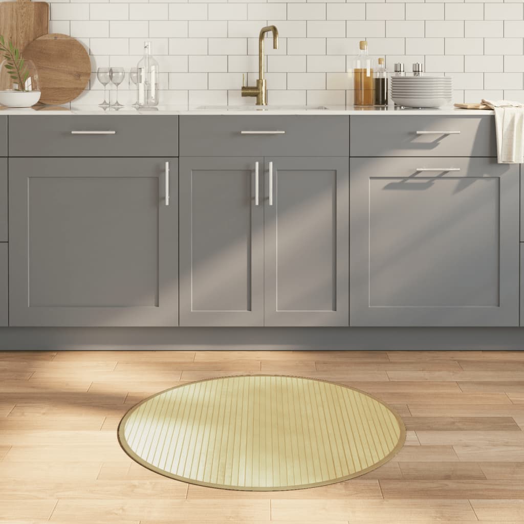 vidaXL Matto pyöreä vaalea luonnollinen 80 cm bambu